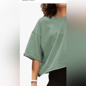 Elgogy Sage Green Oversized Workout Top Size L